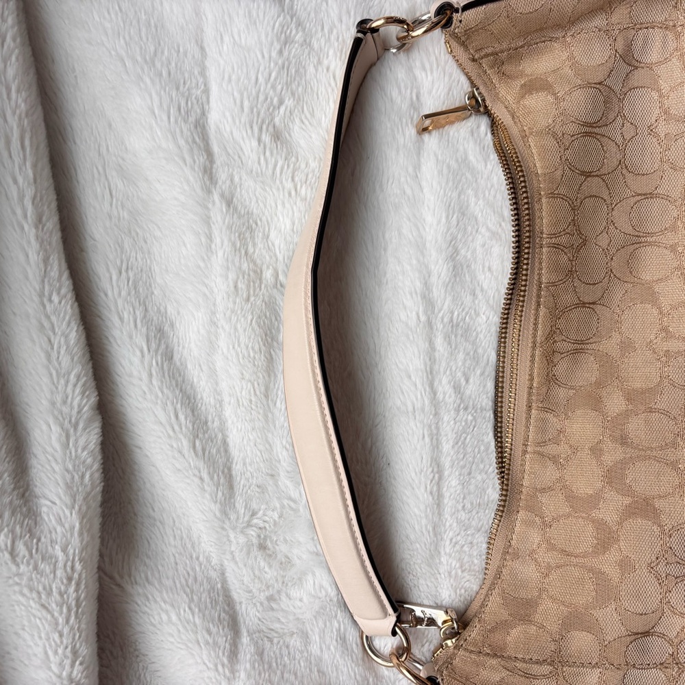 Coach Celeste Hobo Bag | Signature Canvas Khaki Beige | F58284 Shoulder Bag - Picture 4 of 8